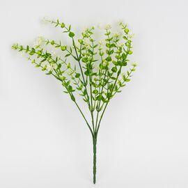 Искусственная зеленая ветвь с белыми соцветиями, 35 см ᐒ купить на  ❤ Like7km.com.ua
