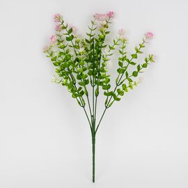 Искусственная зеленая ветвь с розовыми соцветиями, 35 см ᐒ купить на  ❤ Like7km.com.ua