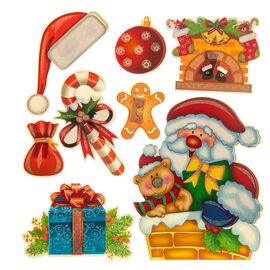 Набор наклеек "Веселый Санта" * случайный выбор дизайна, изображение 5 ᐒ купить на  ❤ Like7km.com.ua