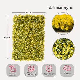 Искусственный фитомодуль "Самшит золотой", 60*41 см СПАСЕННАЯ ПОЗИЦИЯ ᐒ купить на  ❤ Like7km.com.ua