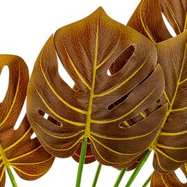 Ветвь монстеры желто-коричневая искусственная, изображение 3 ᐒ купить на  ❤ Like7km.com.ua