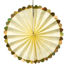 Набор з 6 бумажных вееров , белые з золотой окантовкой, изображение 2 ᐒ купить на  ❤ Like7km.com.ua