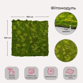 Декоративная панель из искусственного мха, 100*100 см, изображение 5 ᐒ купить на  ❤ Like7km.com.ua