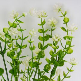 Искусственная зеленая ветвь с белыми соцветиями, 35 см, изображение 2 ᐒ купить на  ❤ Like7km.com.ua
