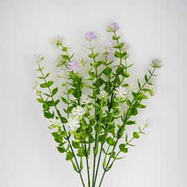 Искусственная зеленая ветвь с сиреневыми соцветиями, 35 см, изображение 2 ᐒ купить на  ❤ Like7km.com.ua
