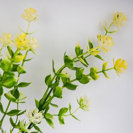 Искусственная зеленая ветвь с желтыми соцветиями, 35 см, изображение 3 ᐒ купить на  ❤ Like7km.com.ua