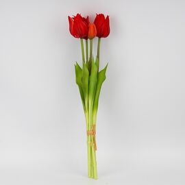 Букет латексных тюльпанов, 5 бутонов, красный, 50 см, изображение 3 ᐒ купить на  ❤ Like7km.com.ua