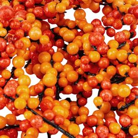 Искусственная веточка с ягодами "Золотой листопад", оранжевая, 11 см, изображение 2 ᐒ купить на  ❤ Like7km.com.ua