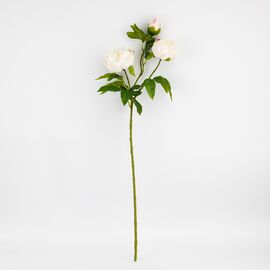 Искусственный пион с 3 бутонами с эффектом живого прикосновения, белый, 80 см, изображение 4 ᐒ купить на  ❤ Like7km.com.ua