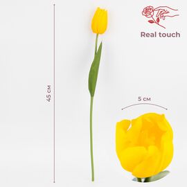 Искусственный тюльпан с эффектом живого прикосновения, желтый, 45 см ᐒ купить на  ❤ Like7km.com.ua