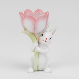 Подсвечник "Кролик с розовым тюльпаном", 12,5 см ᐒ купить на  ❤ Like7km.com.ua