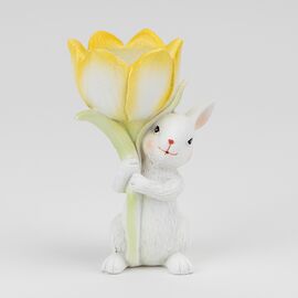Подсвечник "Кролик с желтым тюльпаном", 12,5 см ᐒ купить на  ❤ Like7km.com.ua