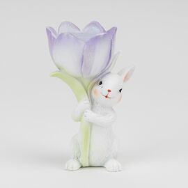 Подсвечник "Кролик с фиолетовым тюльпаном", 12,5 см ᐒ купить на  ❤ Like7km.com.ua