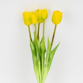 Букет латексных тюльпанов, 5 бутонов, желто-зеленый, 45 см, изображение 2 ᐒ купить на  ❤ Like7km.com.ua