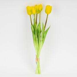 Букет латексных тюльпанов, 5 бутонов, желто-зеленый, 45 см, изображение 4 ᐒ купить на  ❤ Like7km.com.ua