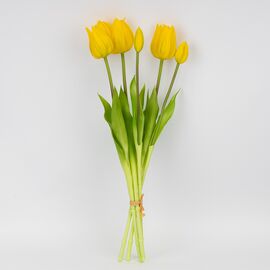 Букет латексных тюльпанов, 5 бутонов, желтый, 50 см, изображение 3 ᐒ купить на  ❤ Like7km.com.ua