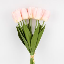 Букет тюльпанов с эффектом живого прикосновения, 9 бутонов, пудровый, 45 см, изображение 2 ᐒ купить на  ❤ Like7km.com.ua