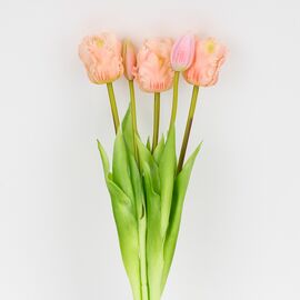 Букет латексных тюльпанов, 5 бутонов, нежно-розовый, 44 см, изображение 2 ᐒ купить на  ❤ Like7km.com.ua