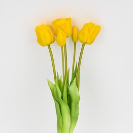 Букет латексных тюльпанов, 5 бутонов, желтый, 49 см, изображение 2 ᐒ купить на  ❤ Like7km.com.ua