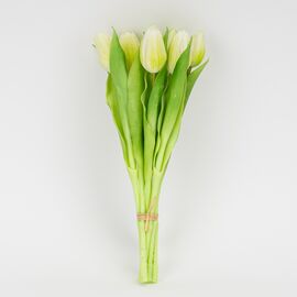 Букет латексных тюльпанов, 7 бутонов, бело-зеленый, 31 см, изображение 4 ᐒ купить на  ❤ Like7km.com.ua