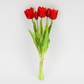 Букет латексных тюльпанов, 5 бутонов, красный, 38 см, изображение 4 ᐒ купить на  ❤ Like7km.com.ua