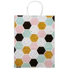 Подарочный пакет "Золотые фигуры", 25,5*33 см, изображение 2 ᐒ купить на  ❤ Like7km.com.ua