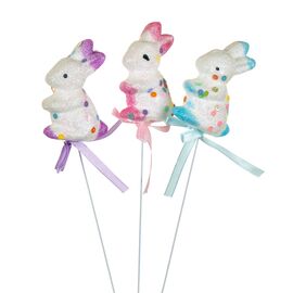 Декор на палочке "Белые кролики" (5 см.), изображение 2 ᐒ купить на  ❤ Like7km.com.ua