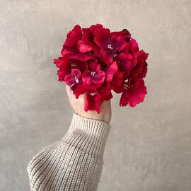 Головка гортензии, красная, 16 см, изображение 4 ᐒ купить на  ❤ Like7km.com.ua