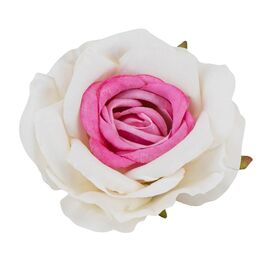 Головка розы, бело-розовая, 10 см, изображение 3 ᐒ купить на  ❤ Like7km.com.ua