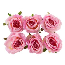 Головка розы, розовая, 9 см, изображение 2 ᐒ купить на  ❤ Like7km.com.ua