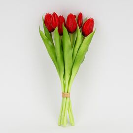 Букет латексных тюльпанов, 7 бутонов, красный, 31 см, изображение 4 ᐒ купить на  ❤ Like7km.com.ua