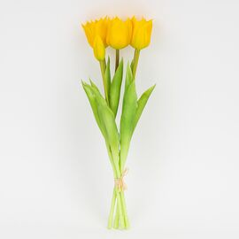 Букет латексных тюльпанов, 5 бутонов, желтый, 38 см, изображение 4 ᐒ купить на  ❤ Like7km.com.ua
