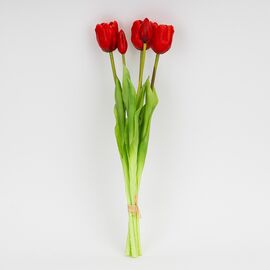 Букет латексных тюльпанов, 5 бутонов, красный, 45 см, изображение 4 ᐒ купить на  ❤ Like7km.com.ua
