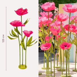 Большие ростовые декоративные цветы на стойке, розовые, 125 см ᐒ купить на  ❤ Like7km.com.ua