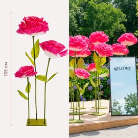 Большие ростовые декоративные цветы на стойке, розовые, 155 см ᐒ купить на  ❤ Like7km.com.ua