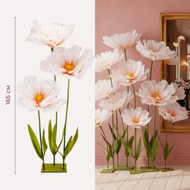 Большие ростовые декоративные цветы на стойке, бело-оранжевые, 165 см ᐒ купить на  ❤ Like7km.com.ua