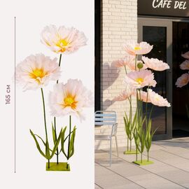 Большие ростовые декоративные цветы на стойке, бело-желтые, 165 см ᐒ купить на  ❤ Like7km.com.ua