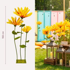 Большие ростовые декоративные цветы на стойке, желтые, 155 см ᐒ купить на  ❤ Like7km.com.ua