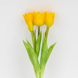 Букет латексных тюльпанов, 5 бутонов, желтый, 38 см, изображение 2 ᐒ купить на  ❤ Like7km.com.ua