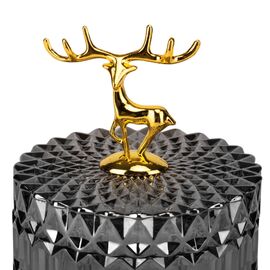 Емкость для хранения "Золотой олень", серая, 10,5 см, изображение 2 ᐒ купить на  ❤ Like7km.com.ua