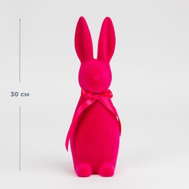 Фигурка флоковая "Пасхальный зайчик", темно-розовая, 30 см ᐒ купить на  ❤ Like7km.com.ua