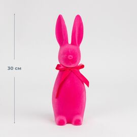 Фигурка флоковая "Пасхальный зайчик", розовая, 30 см ᐒ купить на  ❤ Like7km.com.ua