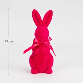 Фигурка флоковая "Пасхальный зайчик", темно-розовая, 23 см ᐒ купить на  ❤ Like7km.com.ua