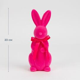 Фигурка флоковая "Пасхальный зайчик", розовая, 23 см ᐒ купить на  ❤ Like7km.com.ua