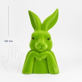 Фигурка флоковая "Пасхальный зайчик", зеленая, 40 см ᐒ купить на  ❤ Like7km.com.ua