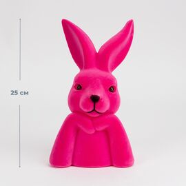 Фигурка флоковая "Пасхальный зайчик", розовая, 25 см ᐒ купить на  ❤ Like7km.com.ua