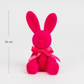 Фигурка флоковая "Пасхальный зайчик", темно-розовая, 15 см ᐒ купить на  ❤ Like7km.com.ua