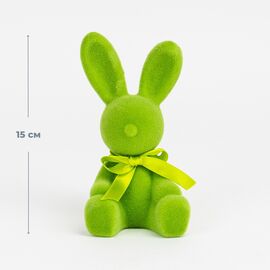Фигурка флоковая "Пасхальный зайчик", зеленая, 15 см ᐒ купить на  ❤ Like7km.com.ua
