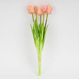 Букет латексных тюльпанов, 5 бутонов, нежно-розовый, 44 см, изображение 4 ᐒ купить на  ❤ Like7km.com.ua