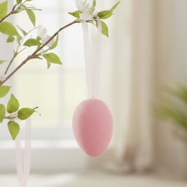 Набор из 6 подвесных флоковых крашанок, розовый, 6 см ᐒ купить на  ❤ Like7km.com.ua